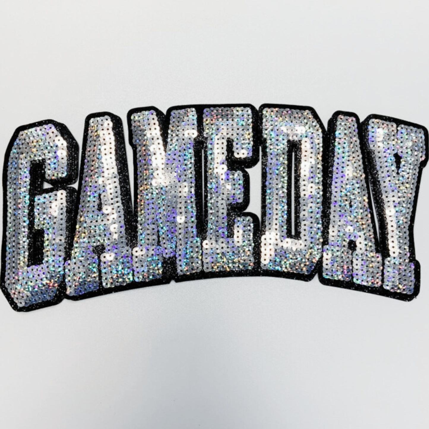Silver Sequin Arched Game Day Patch Sweatshirt Hoodie