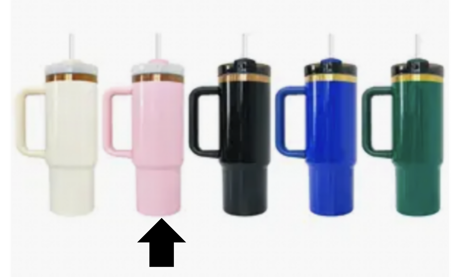 30oz Glossy Gold or Copper Plated Stainless Steel Double Wall Vacuum Insulated Tumbler with Handle, Lid, and Straw