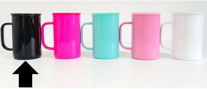 17oz Macaron Solid Color Sublimation UVDTF Vinyl Glass Coffee Mug with Matching Lid and Straw