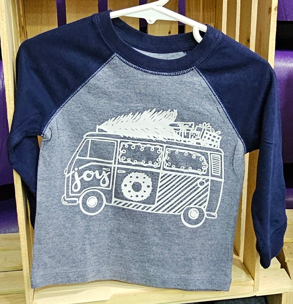 Christmas Joy Van Toddler Baseball Shirt