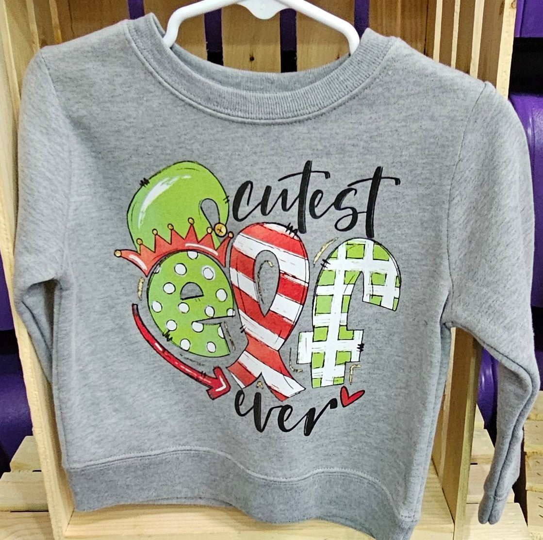 Cutest Elf Ever Toddler Crewneck