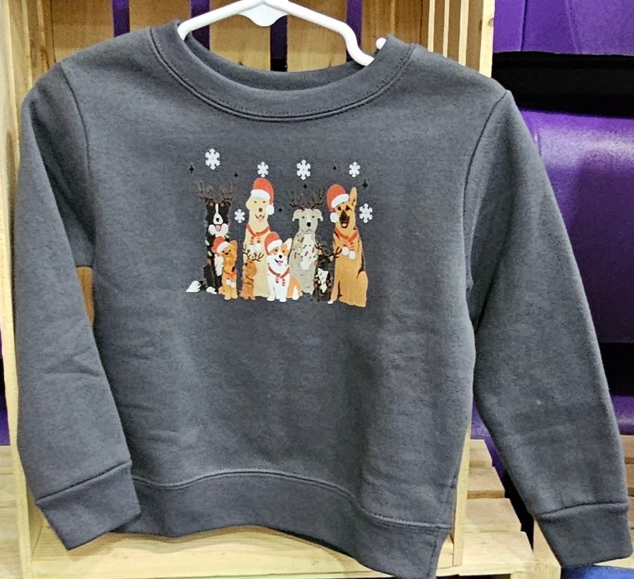 Dog Lover's Christmas Toddler Crewneck Sweatshirt