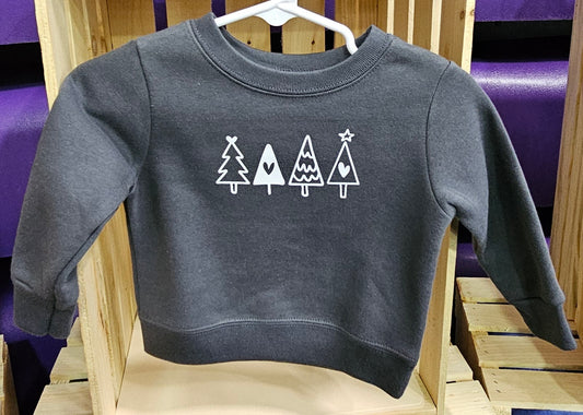 Christmas Trees Line Art Baby Sweatshirt