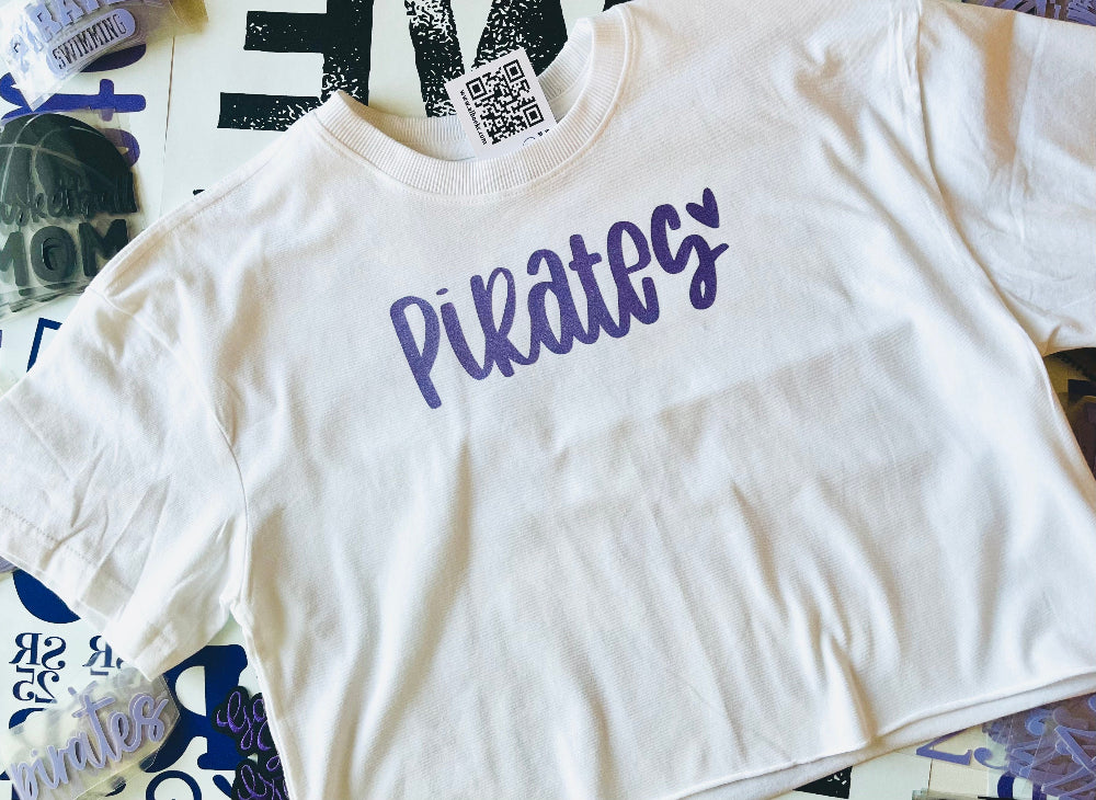 Pirates Senior Lg White Crop Top