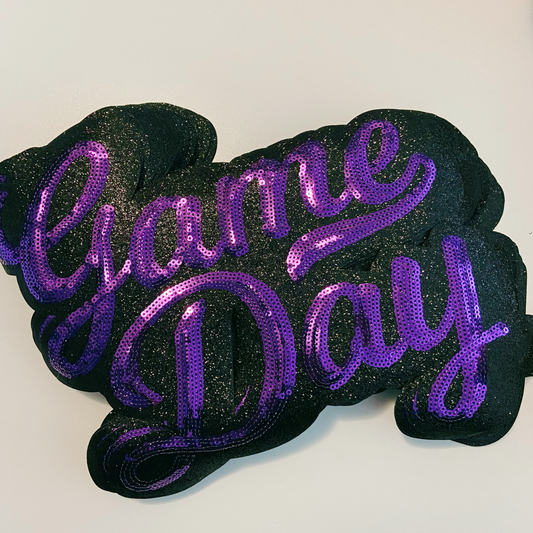 Game Day Purple Sequin Patch Hoodie Sweatshirt