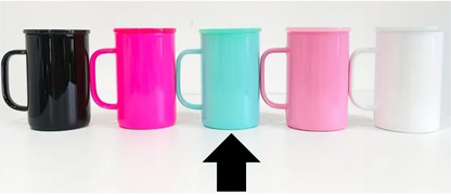 17oz Macaron Solid Color Sublimation UVDTF Vinyl Glass Coffee Mug with Matching Lid and Straw