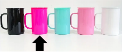 17oz Macaron Solid Color Sublimation UVDTF Vinyl Glass Coffee Mug with Matching Lid and Straw