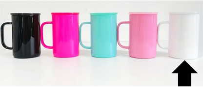 17oz Macaron Solid Color Sublimation UVDTF Vinyl Glass Coffee Mug with Matching Lid and Straw