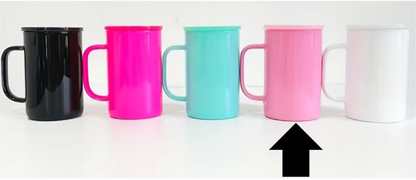 17oz Macaron Solid Color Sublimation UVDTF Vinyl Glass Coffee Mug with Matching Lid and Straw